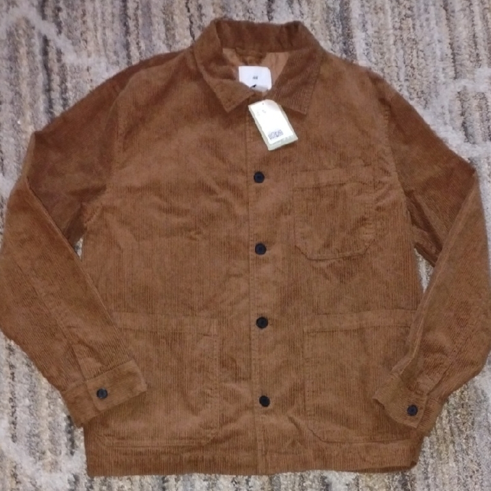 H&M Men's Tan Corduroy Shirt Jacket